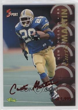 1995 Classic 5 Sport Signings - [Base] - Red Autograph Edition #S51 - Curtis Martin /1995