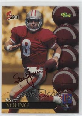 1995 Classic 5 Sport Signings - [Base] - Red Autograph Edition #S91 - Steve Young /1995