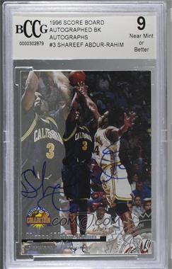 1996 Score Board Autographed Collection - Autographs #_SHAB - Shareef Abdur-Rahim /350 [BCCG 9 Near Mint or Better]
