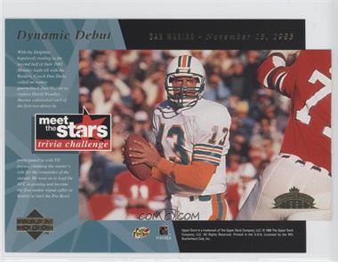 1996 Upper Deck Meet the Stars Trivia Challenge - Jumbo Prizes #_DAMA.1 - Dan Marino (Dynamic Debut)