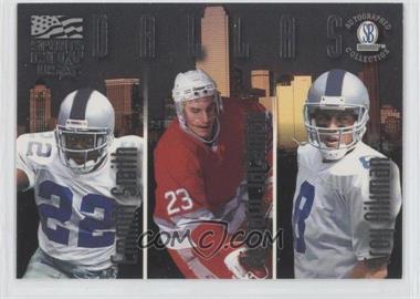 1997-98 Score Board Autographed Collection - Sports City USA #SC10 - Emmitt Smith, Richard Jackman, Troy Aikman