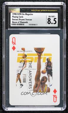 1998 ESPN the Magazine Playing Cards - [Base] #QD - Tim Duncan, Kobe Bryant, Allen Iverson [CSG 8.5 NM/Mint+]