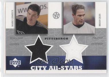 2002-03 Upper Deck UD Superstars - City All-Stars Jersey Dual #ML/BG-C - Mario Lemieux, Brian Giles