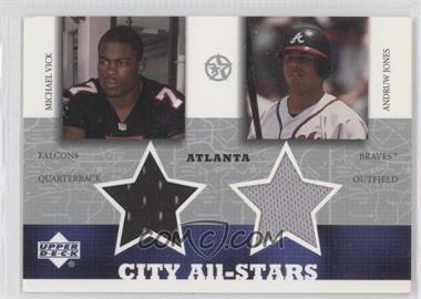 2002-03 Upper Deck UD Superstars - City All-Stars Jersey Dual #MV/AJ-C - Michael Vick, Andruw Jones