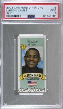 2003-04 Collezioni Firenze Campioni di Futuro - [Base] #5.2 - Blue Sky Variation - LeBron James [PSA 9 MINT]