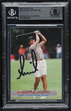 2003 Sports Illustrated for Kids Series 3 - [Base] #319 - Annika Sorenstam [BAS BGS Authentic]