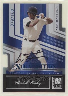 2007 Donruss Elite Extra Edition - [Base] - Aspirations Die-Cut Signatures #52 - Wendell Fairley /100