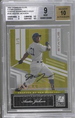 2007 Donruss Elite Extra Edition - [Base] - Status Gold Die-Cut Signatures #141 - Austin Jackson /5 [BGS 9 MINT]