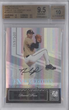 2007 Donruss Elite Extra Edition - [Base] - Turn of the Century Signatures #5 - David Price /500 [BGS 9.5 GEM MINT]