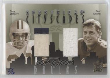 2007 Sportkings Series A - Cityscapes - Silver 2015 Sport Kings Vault #CS-01 - Tony Dorsett, Troy Aikman /6