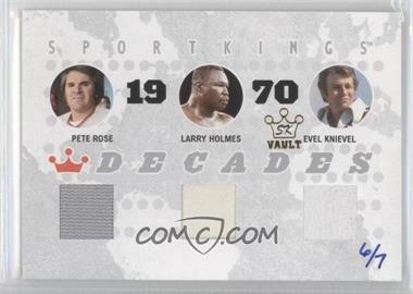 2007 Sportkings Series A - Decades - Silver 2015 Sport Kings Vault #D-04 - Pete Rose, Larry Holmes, Evel Knievel /7