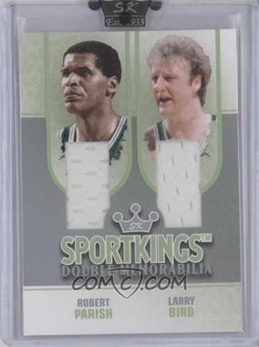 2008 Sportkings Series B - Double Memorabilia - Silver #DM-07 - Robert Parish, Larry Bird