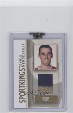 2008 Sportkings Series B - Single Memorabilia - Gold #SM-17 - Jacques Plante /10