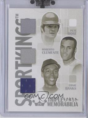 2008 Sportkings Series B - Triple Memorabilia - Silver #TM-03 - Pete Rose, Roberto Clemente, Ernie Banks [Uncirculated]