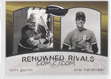 2009 Press Pass Fusion - Renowned Rivals #RR-1 - Tony Gwynn, Orel Hershiser