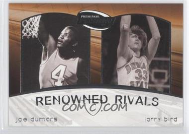 2009 Press Pass Fusion - Renowned Rivals #RR-9 - Joe Dumars, Larry Bird