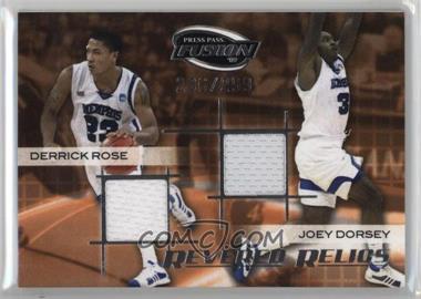 2009 Press Pass Fusion - Revered Relics - Silver #RR-DRJD - Derrick Rose, Joey Dorsey /299