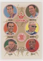 Jerry West, Byron Nelson, Fred Perry, Mark Martin, Minnesota Fats, Jerry Rice