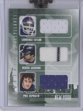 2009 Sportkings Series C - Cityscapes Triple - Silver #CST-03 - Lawrence Taylor, Reggie Jackson, Phil Esposito [Uncirculated]