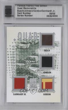 2010 Famous Fabrics First Edition - Quad Memorabilia - Silver #_BJGE - Kyle Busch, Jimmie Johnson, Dale Earnhardt Jr., Jeff Gordon /9