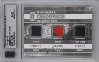 2010 Famous Fabrics Second Edition - Champions - Silver #_CMF - Sidney Crosby, Evgeni Malkin, Marc-Andre Fleury /9 [Uncirculated]