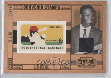 2010 Panini Century Collection - Souvenir Stamps Baseball - 6 Cent Professional Baseball 1869-1969 Stamp Materials #17 - Lou Brock /100