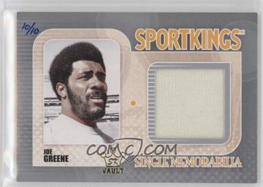 2010 Sportkings Series D - Single Memorabilia - Silver 2015 Sport Kings Vault #SM-17 - Joe Greene /10