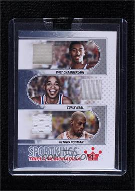 2010 Sportkings Series D - Triple Memorabilia - Silver #TM-03 - Wilt Chamberlain, Curly Neal, Dennis Rodman [Uncirculated]