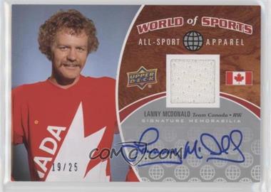 2010 Upper Deck World of Sports - All-Sport Apparel - Autographs #ASA-36 - Lanny McDonald /25
