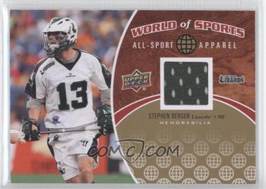 2010 Upper Deck World of Sports - All-Sport Apparel #ASA-51 - Stephen Berger