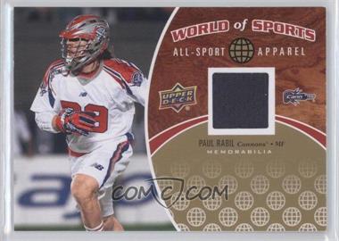 2010 Upper Deck World of Sports - All-Sport Apparel #ASA-52 - Paul Rabil