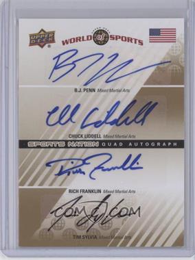 2010 Upper Deck World of Sports - Sports Nation Quad Autograph #SNQ-LPSF - BJ Penn, Chuck Liddell, Rich Franklin, Tim Sylvia /25