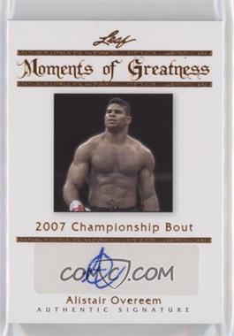 2011 Leaf Legends of Sport - Moments of Greatness - Bronze #MG-2 - Alistair Overeem /20
