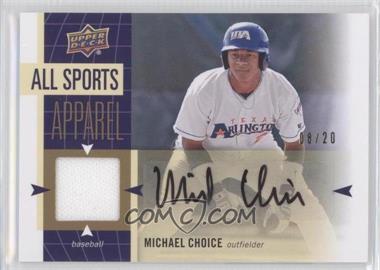 2011 Upper Deck World of Sports - All-Sport Apparel - Autographs #AS-MC - Michael Choice /20