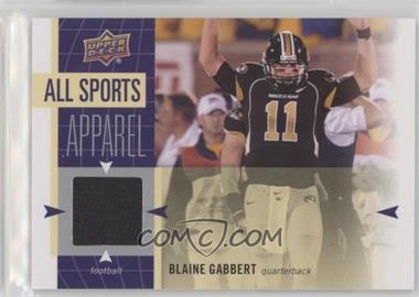 2011 Upper Deck World of Sports - All-Sport Apparel #AS-BG - Blaine Gabbert