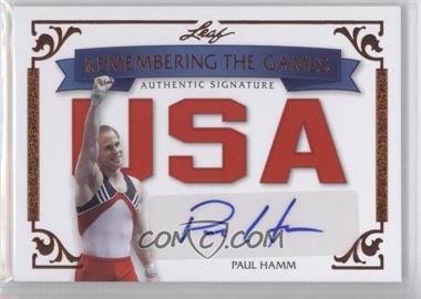 2012 Leaf Legends of Sport - Remembering the Games Autographs - Bronze #RTG-PH1 - Paul Hamm