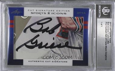 2012 Leaf Sports Icons Cut Signatures - Authentic Cut Signatures Dual #_BGLL - Bob Griese, Larry Little /1 [BGS Authentic]