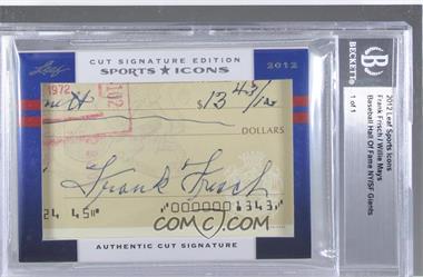 2012 Leaf Sports Icons Cut Signatures - Authentic Cut Signatures Dual #_FFWM - Frankie Frisch, Willie Mays /1 [Uncirculated]
