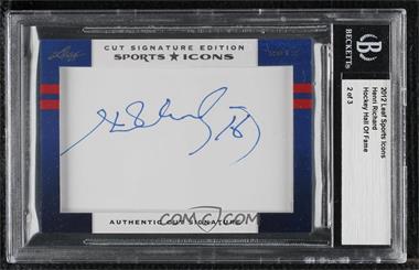 2012 Leaf Sports Icons Cut Signatures - Authentic Cut Signatures #_HERI - Henri Richard /3 [BGS Encased]