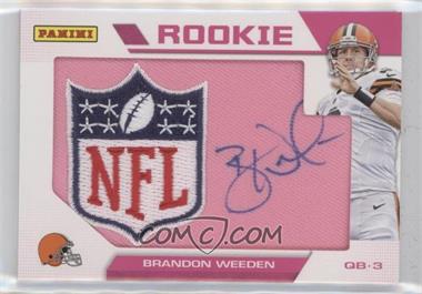 2012 Panini Black Friday - Breast Cancer Awareness NFL Shield Patch Autographs #BW - Brandon Weeden