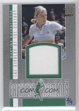 2012 Sportkings Series E - Greatest Moments - Silver 2015 Sport Kings Vault #GM-03 - Martina Navratilova /4