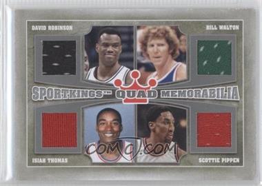 2012 Sportkings Series E - Quad Memorabilia - Silver #QM-05 - David Robinson, Bill Walton, Isiah Thomas, Scottie Pippen /30