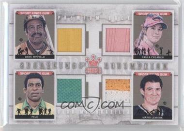 2012 Sportkings Series E - Redemption Quad Memorabilia - Premium Back #SKEQM01 - Dave Winfield, Paula Creamer, Pele, Mario Lemieux /10