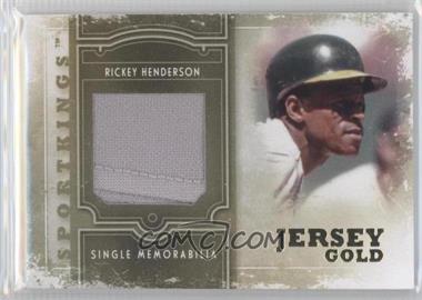 2012 Sportkings Series E - Single Memorabilia - Gold Jersey #SM-04 - Rickey Henderson /10