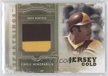 2012 Sportkings Series E - Single Memorabilia - Gold Jersey #SM-13 - Dave Winfield /10