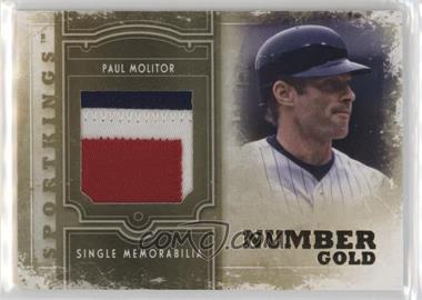 2012 Sportkings Series E - Single Memorabilia - Gold Number #SM-06 - Paul Molitor /10