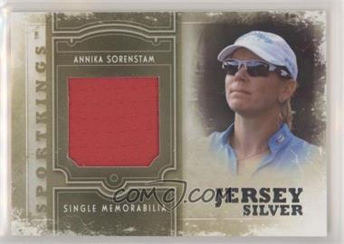 2012 Sportkings Series E - Single Memorabilia - Silver Jersey #SM-18 - Annika Sorenstam