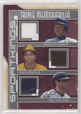 2012 Sportkings Series E - Triple Memorabilia - Silver #TM-01 - Roberto Alomar, Dave Winfield, Paul Molitor [Poor to Fair]