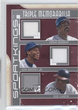 2012 Sportkings Series E - Triple Memorabilia - Silver #TM-03 - Eddie Murray, Ken Griffey Jr., Rod Carew