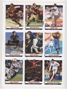 2012 Sports Illustrated for Kids Series 5 - Uncut 9-Card Sheet #163-171 - Kyrie Irving, Matt Barkley, Matt Cain, Alexis Sabione, Ryan Braun, James Harden, Wes Welker, Gabby Douglas [Noted]